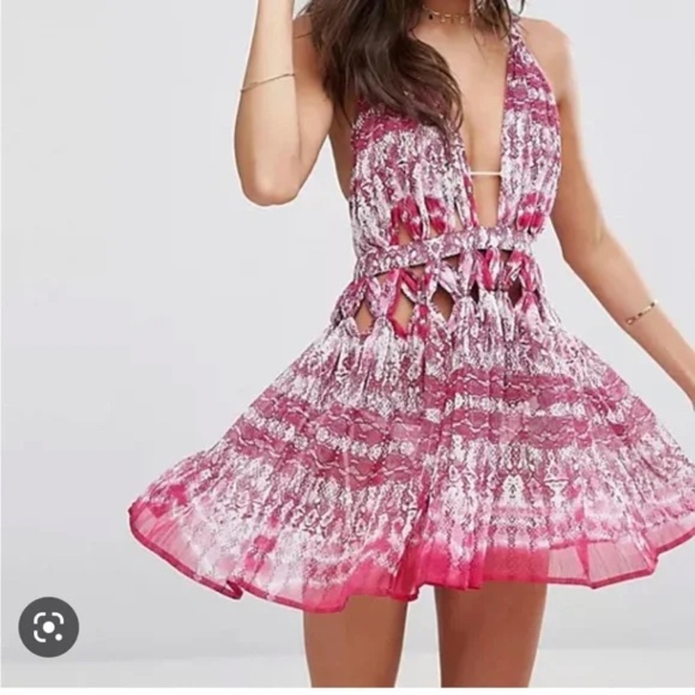 ASOS Pink Snake Print Cover-up Mini Dress